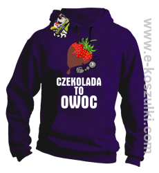 Czekolada to owoc - bluza z kapturem fioletowa