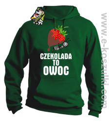 Czekolada to owoc - bluza z kapturem zielona