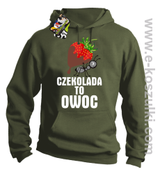 Czekolada to owoc - bluza z kapturem khaki