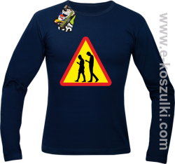 UWAGA - Komórkowe Zombie - longsleeve męski granatowy