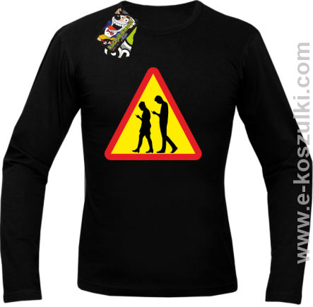 UWAGA - Komórkowe Zombie - longsleeve męski czarny 