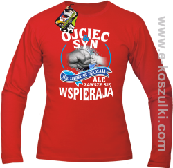 OJCIEC I SYN NIE ZAWSZE SIĘ ZGADZAJĄ ale zawsze się wspierają - longsleeve męski czerwony