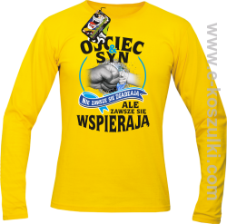 OJCIEC I SYN NIE ZAWSZE SIĘ ZGADZAJĄ ale zawsze się wspierają - longsleeve męski żółty