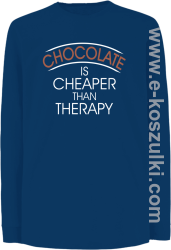 Chocolate is cheaper than therapy - longsleeve dziecięcy niebieski 