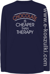 Chocolate is cheaper than therapy - longsleeve dziecięcy granatowy