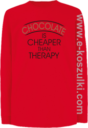 Chocolate is cheaper than therapy - longsleeve dziecięcy czerwony