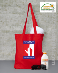 Tommy Middle Finger - torba na zakupy czerwona