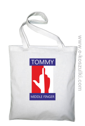 Tommy Middle Finger - torba na zakupy biała