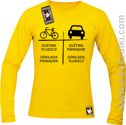 Auto-Rower Zużycie Zużywa tłuszcz odkłada pieniądze - longsleeve męski żółty