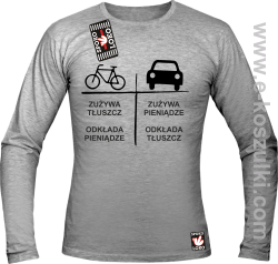 Auto-Rower Zużycie Zużywa tłuszcz odkłada pieniądze - longsleeve męski melanż 