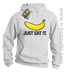 JUST EAT IT Banana - bluza z kapturem biała