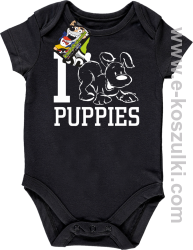 I Love Puppies - body dziecięce czarne