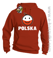 POLSKA Emotik dwukolorowy - bluza z kapturem pomarańczowa