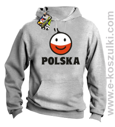 POLSKA Emotik dwukolorowy - bluza z kapturem melanż 