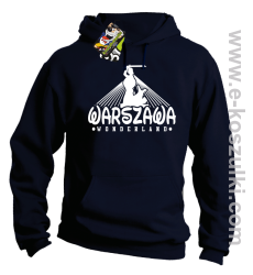 Warszawa wonderland - bluza z kapturem granatowa