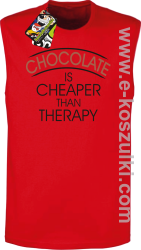 Chocolate is cheaper than therapy - bezrękawnik męski czerwony