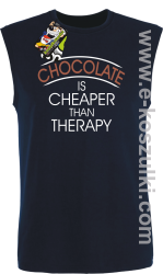 Chocolate is cheaper than therapy - bezrękawnik męski granatowy