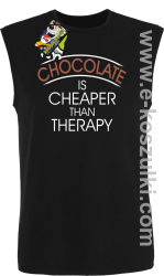 Chocolate is cheaper than therapy - bezrękawnik męski czarny