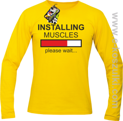 Installing muscles please wait -  Longsleeve męski żółty