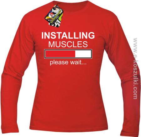 Installing muscles please wait -  Longsleeve męski 