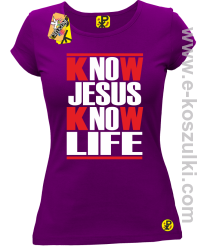 Know Jesus know life - Koszulka damska fiolet