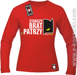 STARSZY BRAT PATRZY - longsleeve męski czerwony