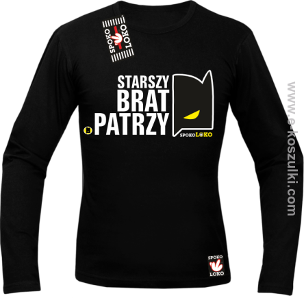 STARSZY BRAT PATRZY - longsleeve męski czarny