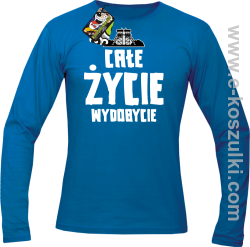 Całe życie wydobycie - longsleeve męski niebieski