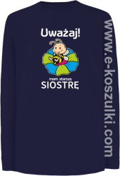 Uważaj mam starszą siostrę SERIA PSZCZÓŁKI - longsleeve dziecięcy granatowa