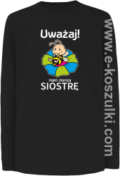 Uważaj mam starszą siostrę SERIA PSZCZÓŁKI - longsleeve dziecięcy czarny