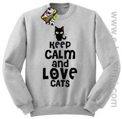 Keep Calm and Love Cats BlackFilo - bluza bez kaptura STANDARD  melanż 