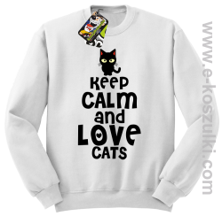 Keep Calm and Love Cats BlackFilo - bluza bez kaptura STANDARD  czarna