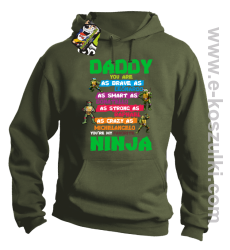 Daddy you are as brave as Leonardo Ninja Turtles - bluza z kapturem khaki