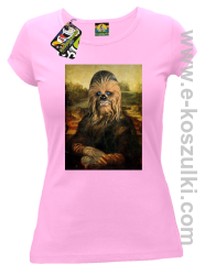 Mona Lisa Chewbacca CZUBAKA - koszulka damska różowa