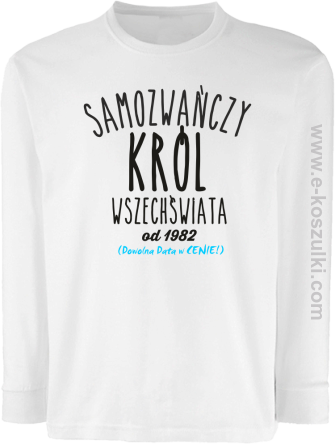 Samozwańczy Król Wszechświata - longsleeve dziecięcy biały