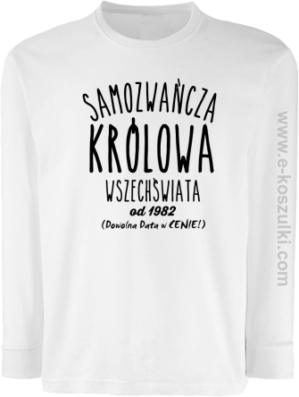 Samozwańcza Królowa Wszechświata - longsleeve dziecięcy biały