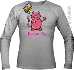 Kociam Cię Kotek Smyrek - longsleeve męski melanż 