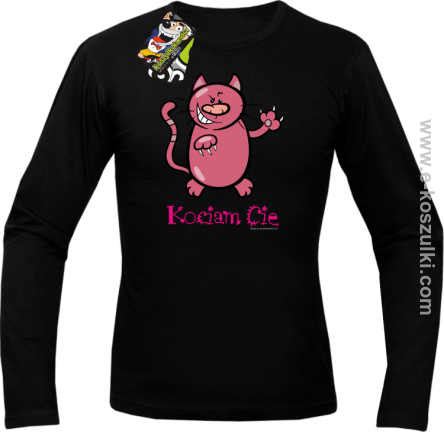 Kociam Cię Kotek Smyrek - longsleeve męski czarny