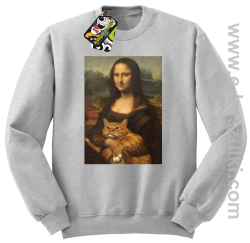 Mona Lisa z kotem - bluza bez kaptura STANDARD melanż 