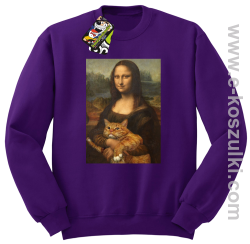 Mona Lisa z kotem - bluza bez kaptura STANDARD fioletowa
