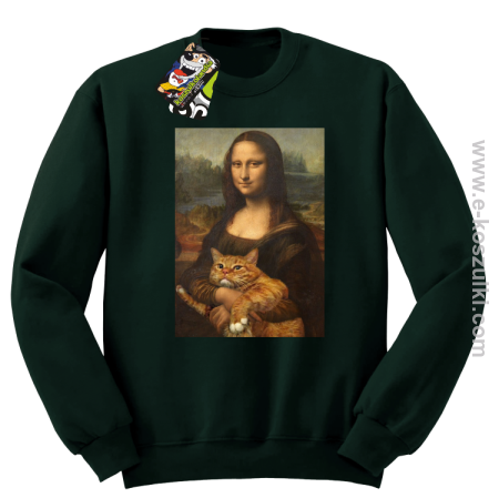 Mona Lisa z kotem - bluza bez kaptura STANDARD 