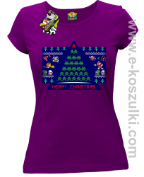 Merry Christmas Retro Games fioletowy