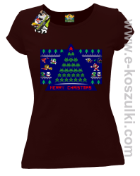 Merry Christmas Retro Games brązowy