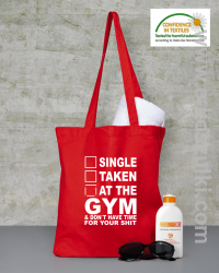 SINGLE TAKEN AT THE GYM  _ dont have time for your shit - torba EKO czerwona