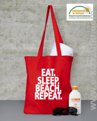 Eat Sleep Beach Repeat - torba eko czerwona