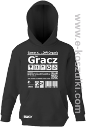 Gracz GAMER - bluza z kapturem dziecięca czarna