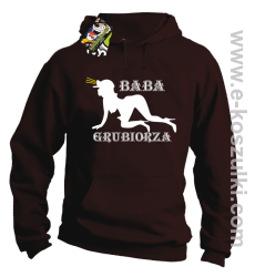 Baba Grubiorza - bluza z kapturem brązowa