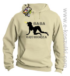 Baba Grubiorza - bluza z kapturem beżowa