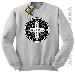 Krzyż Świętego Benedykta - Cross Saint Benedict - bluza STANDARD bez kaptura melanż 