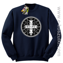 Krzyż Świętego Benedykta - Cross Saint Benedict - bluza STANDARD bez kaptura granatowa